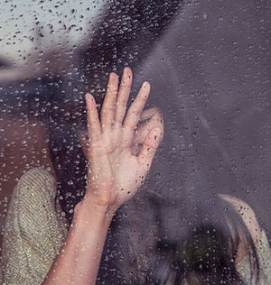 desperate woman under the rain